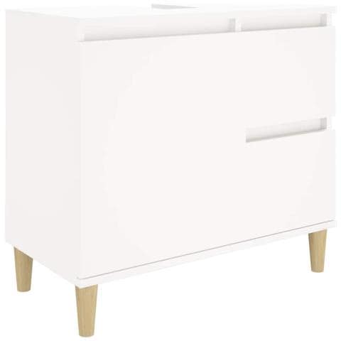 Armadietto Da Bagno Bianco 65x33x60 Cm In Legno Multistrato - Foto 1