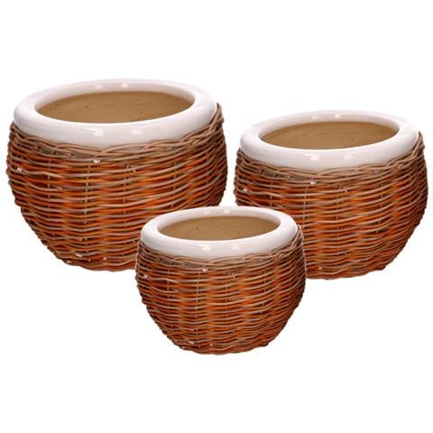 Gisela Graham Coprivaso In Ceramica Smaltata – Grande Fioriera A Forma Di Volto, Bianco, Per Interni Ed Esterni - 5