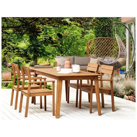 Set Di Tavolo E 4 Sedie Da Giardino Legno Acacia Chiaro Fornelli - Foto 1