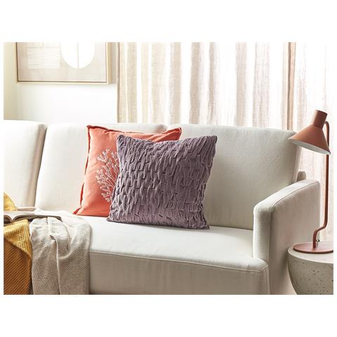 Cuscino Decorativo Chirita Velluto 45 X 45 Cm Tinta Unita Viola - Foto 1