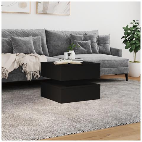 Tavolino Da Salotto Con Luci Led Nero 50x50x40 Cm - Foto 3