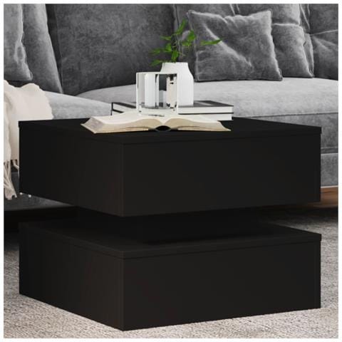 Tavolino Da Salotto Con Luci Led Nero 50x50x40 Cm - Foto 1