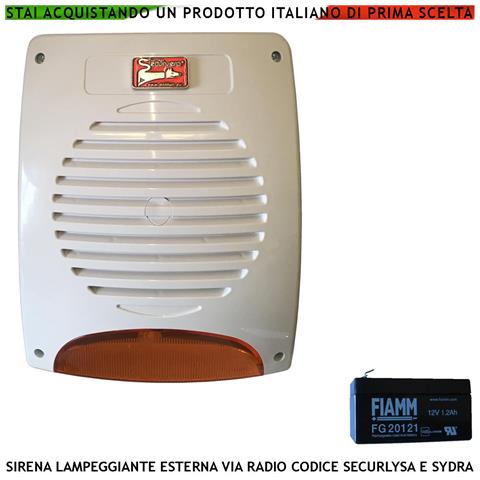 Sirena Radio Frequenza 433,92 Mhz Bidirezionale Lampeggiante Led Esterna Anti Jamming Codici Batteria 12v 1,2 Ah Antif - Foto 1