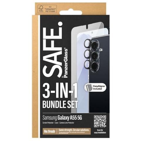 Safe. By 3-in-1 Samsung New A54 5g Pellicola Proteggischermo Trasparente 1 Pz - Foto 2
