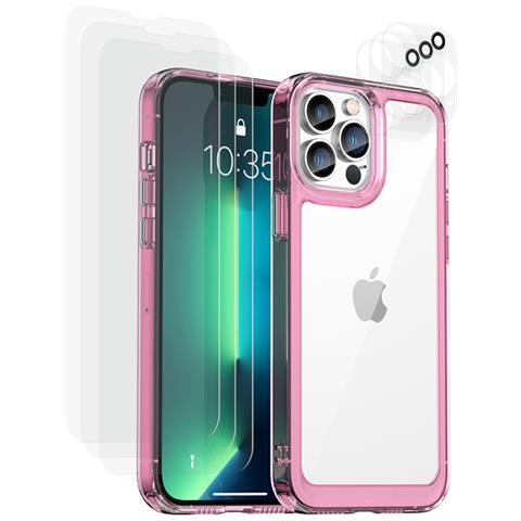 Cover Per Iphone 13 Pro Shockproof Con 6 Vetri Temperati, Rosa - Foto 1
