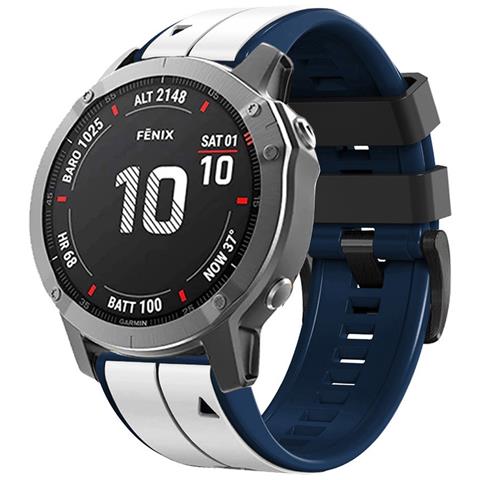 Cinturini Per Orologi In Silicone Morbido Da 26 Mm Per Garmin Fenix 6x /fenix7x / 7x Pro, Coros White - Foto 2
