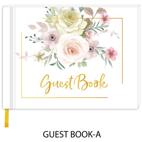 Libro Degli Ospiti Con Lamina D'oro, Libro Degli Ospiti Di Matrimonio, Libro Degli Ospiti Con Copertina Rigida   Un - Foto 2