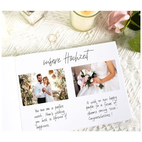 Libro Degli Ospiti Con Lamina D'oro, Libro Degli Ospiti Di Matrimonio, Libro Degli Ospiti Con Copertina Rigida   Un - Foto 7