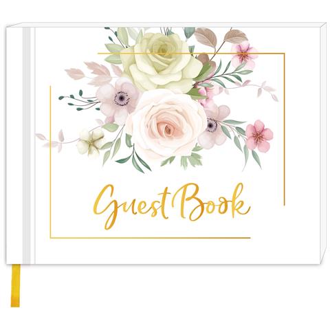 Libro Degli Ospiti Con Lamina D'oro, Libro Degli Ospiti Di Matrimonio, Libro Degli Ospiti Con Copertina Rigida   Un - Foto 1