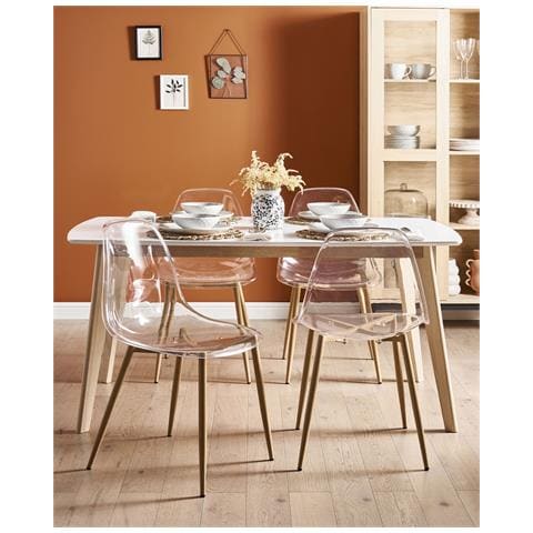 Set Di 4 Sedie Da Pranzo Takilma Trasparente - Foto 1
