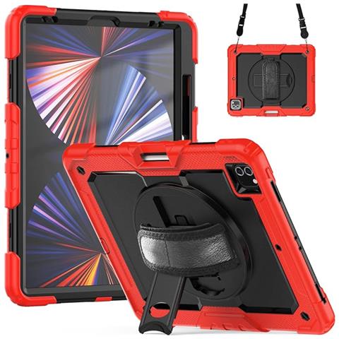 Custodia Protettiva Per Ipad Pro 12.9"" (2021/2020) - Rosso Robusto E Stile Unico - Foto 1
