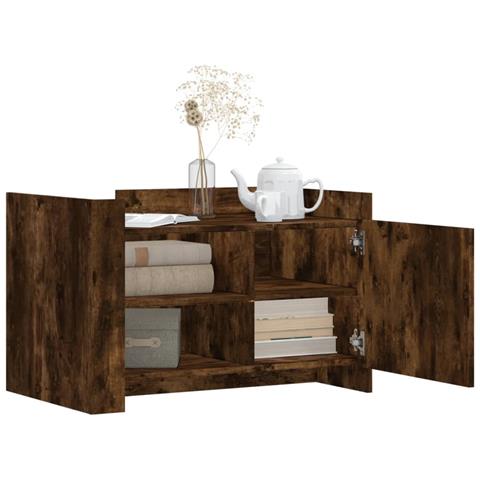 Tavolino Da Salotto Rovere Fumo 80x50x50cm In Legno Multistrato - Foto 3