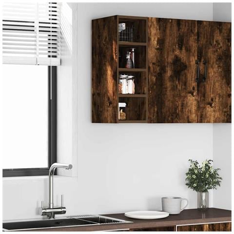 Mobile Pensile Rovere Fumo 20x29,5x60 Cm In Legno Multistrato - Foto 3