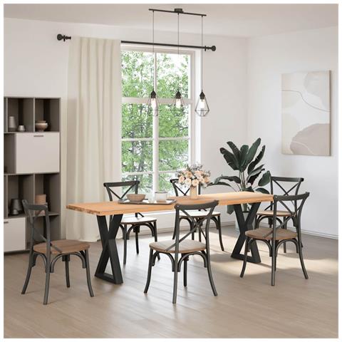 Gambe Per Tavolo Da Pranzo 2 Pz Nero 50x(72-73,3) Cm In Acciaio - Foto 3