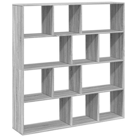 Libreria Grigio Sonoma 132x29x141,5 Cm In Legno Multistrato - Foto 2