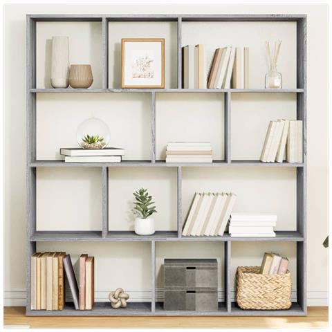 Libreria Grigio Sonoma 132x29x141,5 Cm In Legno Multistrato - Foto 1