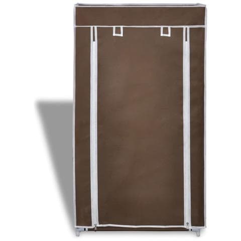 Scarpiera In Tessuto Richiudibile 58 X 28 X 106 Cm Marrone - Foto 1
