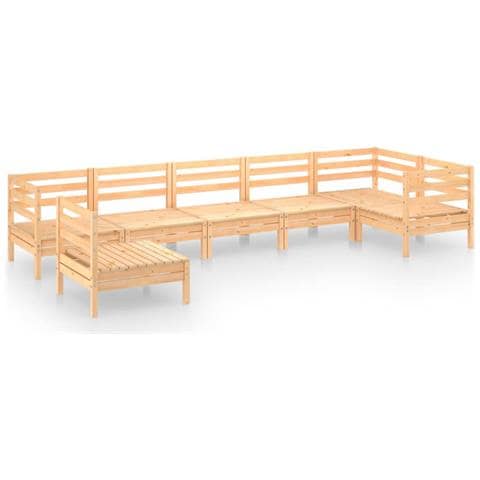 Lusso Casadino -  Set Divani Da Giardino 7 Pz In Legno Massello Di Pino - Foto 1