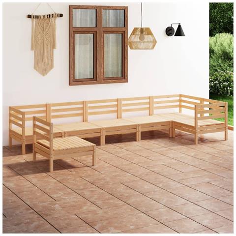 Lusso Casadino -  Set Divani Da Giardino 7 Pz In Legno Massello Di Pino - Foto 6