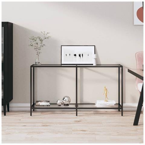 Tavolo Consolle Trasparente 140x35x75,5 Cm In Vetro Temperato - Foto 8