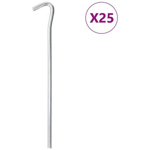 Picchetti per Tenda 25 pz 23 cm Ø7 mm in Acciaio Zincato - Foto 1