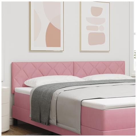 Testiera Design Blocchi di Diamante Rosa 180 cm Velluto - Foto 2