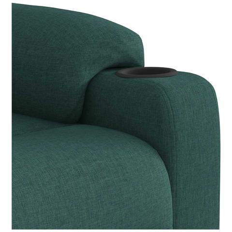 Poltrona Massaggiante Reclinabile Verde Scuro in Tessuto - Foto 9