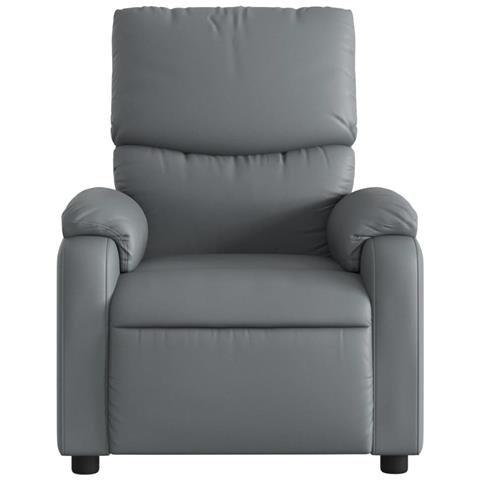 Poltrona Reclinabile Elettrica Grigia in Similpelle - Foto 9