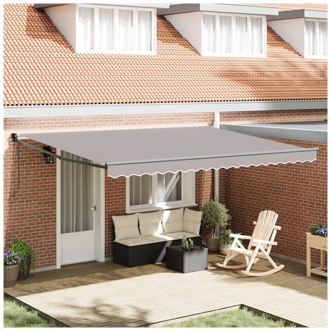 Tenda Retrattile Automatica  Grigio Chiaro 450x300 cm, Tessuto di ricambio per tenda  4,5x3 m Grigio Chiaro - Foto 2