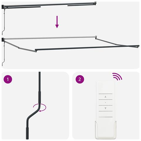 Tenda Retrattile Automatica  Grigio Chiaro 450x300 cm, Tessuto di ricambio per tenda  4,5x3 m Grigio Chiaro - Foto 9