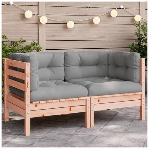 Divano Angolare da Giardino con Cuscini Legno Massello Douglas - Foto 2