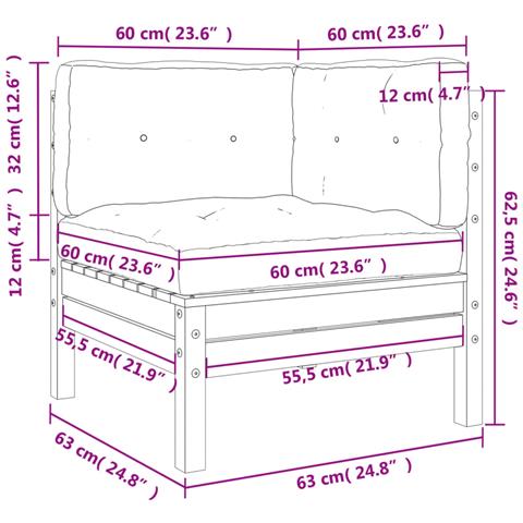 Divano Angolare da Giardino con Cuscini Legno Massello Douglas - Foto 9