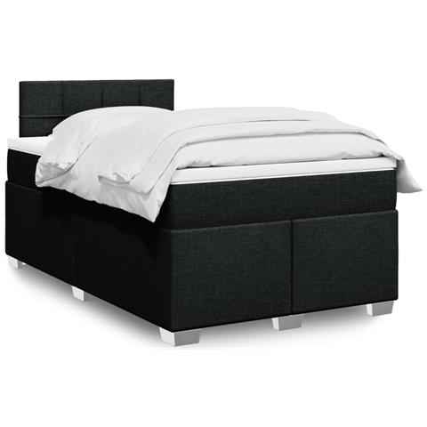 Giroletto a Molle con Materasso Nero 120x190 cm in Tessuto - Foto 2