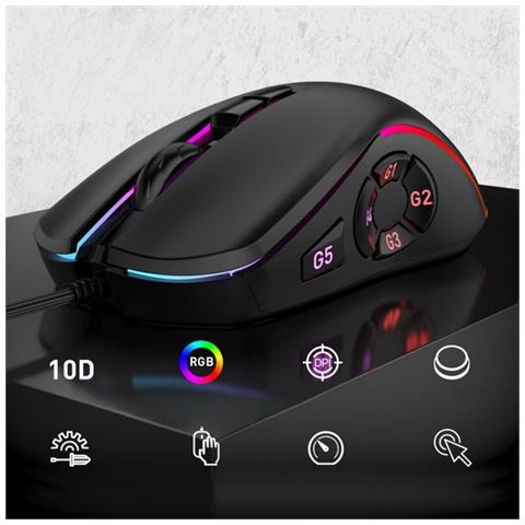 Mouse Da Gioco Cablato Rgb A 10 Tasti Ad Alta Velocità: Prestazioni E Personalizzazione - Foto 6