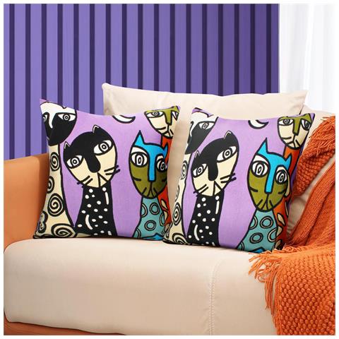 Set Di 2 Copricuscini 45x45 Cm Ricamati Art Melodia - Foto 2