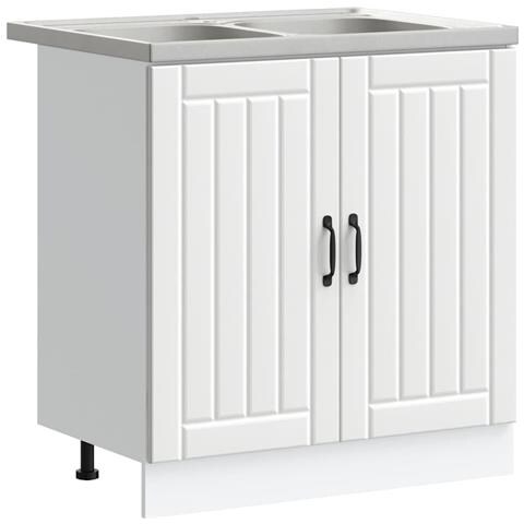Mobile da cucina con porta Lucca 2 pcs Bianco 80 x 46 x 81.5 cm - Foto 1
