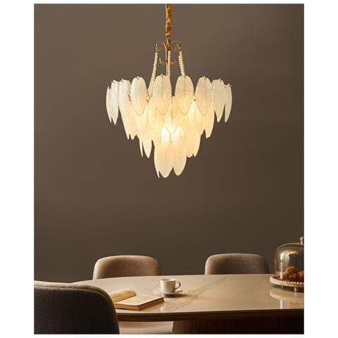 Lampadario Yauca Vetro Ottone - Foto 1