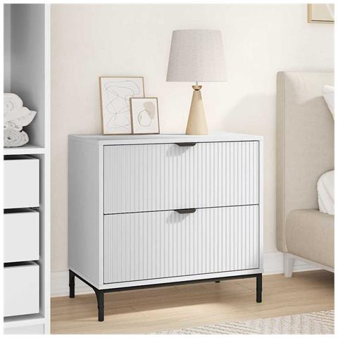 Comodino Bianco 63.5 x 36 x 61 cm Legno multistrato - Foto 2
