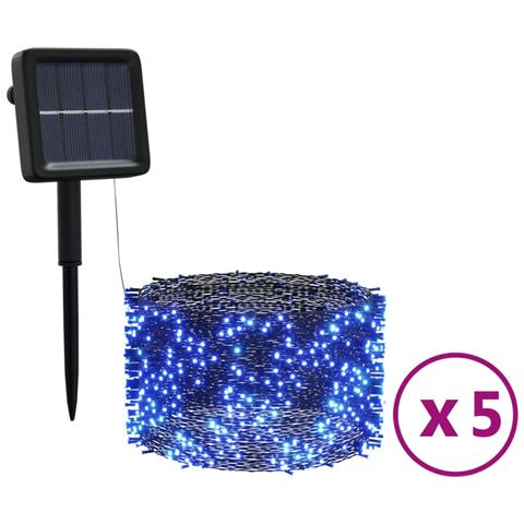 Lusso Casadino - Luci Solari Fatate 5 Pz 5x200 Led Blu Interni Esterni - Foto 1
