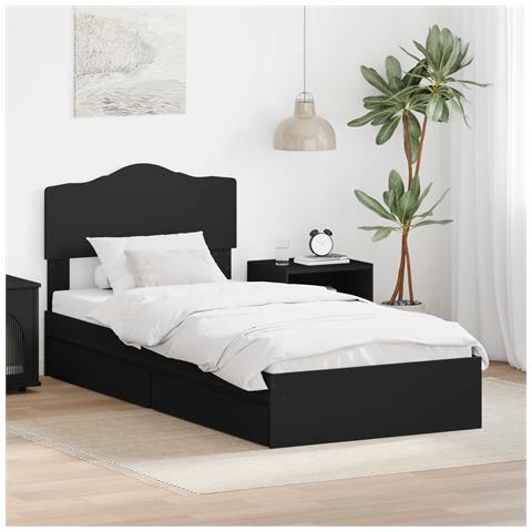 Letto con Contenitore Nero 100 x 200 cm Legno multistrato - Foto 2