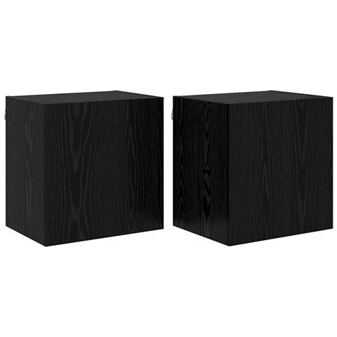 Mobiletti TV da Parete 2 pcs Rovere Nero 40,5x30x40cm - Foto 1