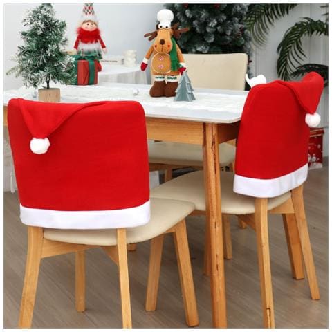 Coprisedia Natalizio In Pile Rosso - Decorazioni Festive Per Cena E Feste - Foto 6