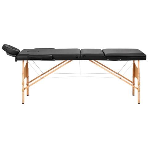 lettino da massaggio pieghevole in legno 3 segmenti 190x70 nero - Foto 4