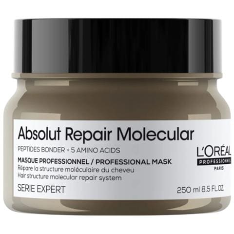 L'oreal Professionnel, Serie Expert Absolut Repair Molecular, Maschera Crema Trattamento Capelli, Per La Riparazione, 250 Ml - Foto 1