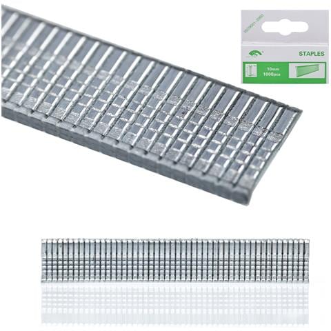 Punti Metallici Per Cucitrice Tipo T 10mm 1000 Pezzi - Uso Professionale | Lunghezza 10mm, Spessore 0,9mm | Per Tessuti, Legno, Carta - Foto 1