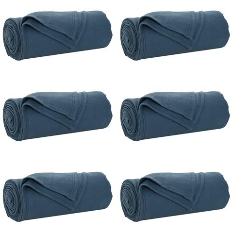 Coperte da Pile 6 pcs Blu navy 270 x 240 cm Panno - Foto 1