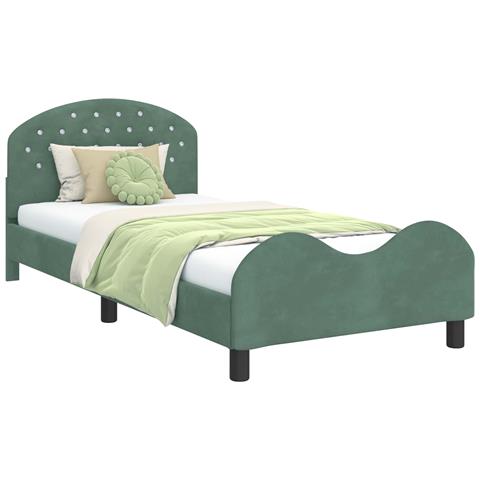 Struttura letto bambini con testata Verde Mare 90 x 190 cm - Foto 1
