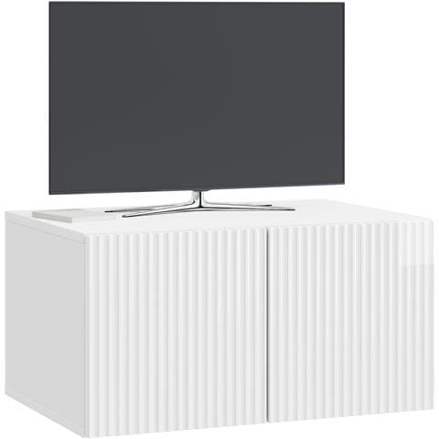 Mobile Porta TV da Muro Bianco Lucido 59,5 x 41 x 30 cm - Foto 2