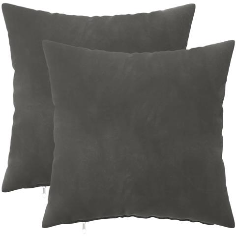 Cuscino con cuscino HEERLEN 2 pz Grigio Scuro Velluto - Foto 1