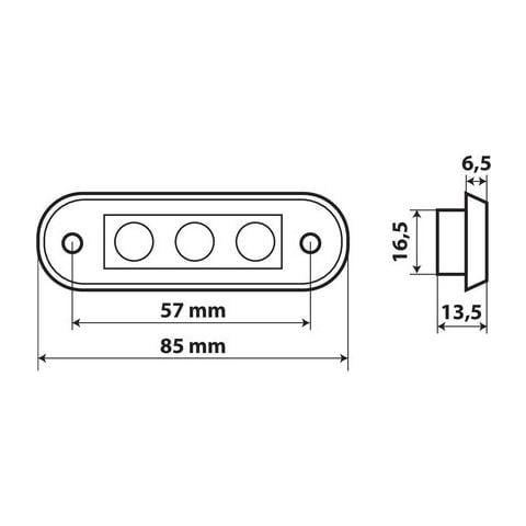 Set 20 Pz, Luce Ingombro A 3 Led, Montaggio Ad Incasso, 12/24v - Bianco - Foto 2